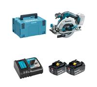 Scie circulaire 18V Ø165 mm DHS680ZJ + 2 batteries BL1860B 18V 6 Ah + 1 chargeur rapide DC18RC MAKITA