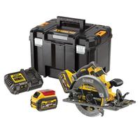 Scie circulaire 2.0 XR FLEXVOLT 54V 2Ah Li-Ion Brushless compatible rail de guidage DEWALT - 190mm - 2 batteries - coffret TSTAK - DCS579T2-QW