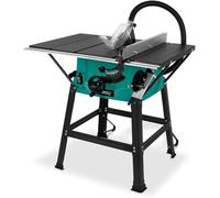 Scie circulaire 2000 W, diamètre de coupe 250 mm, équipée d'une lame de 60 dents, surface de travail XXL, démarrage progressif, coupe inclinée de 0 à 45°, double aspiration, guide parallèle et guide d