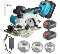 Scie Circulaire 21V - Scie Circulaire Sans Fil 6 Pouces - Moteur Sans Balais 1850W - 54mm Coupe - 3 Lames - Compatible Makita 18V