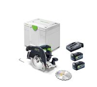 Scie circulaire à capot basculant Ø160 mm 18V HKC 55 KEB-Basic + 2 batteries 18V 5 Ah HP-ASI + 1 chargeur TCL 6 FESTOOL
