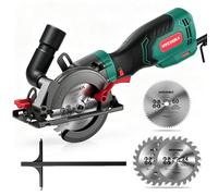 Scie circulaire à main - 750 W - 3500 tr/min - 6 lames - Guide de coupe - Profondeur de coupe 48 mm