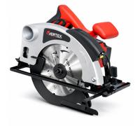 Scie circulaire avec laser, 185 mm, 1400 W, Vertex, disque 185 × 20 mm × 24T inclus, angle de coupe 45°