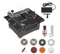 Scie circulaire de table compacte - Électrique, 100 W - 5000 tr/min - Lame de scie de 16 mm - Pour le travail du bois et les travaux de bricolage - Fonctionnement sur secteur - Rouge