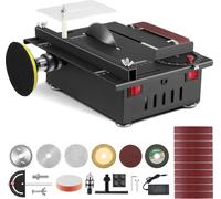 Scie circulaire de table compacte - Scie de précision de 200W - Avec ponceuse à bande - 4 lames de scie de 0,1 à 30 mm - Portable, idéale pour le bricolage et la modélisme - Noir