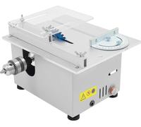 Scie circulaire de table compacte - Vitesse variable de 4000 à 9000 tr/min - Moteur en cuivre de 96 W - Profondeur de coupe de 0 à 29 mm - Guide d'angle de 0 à 180° - Prise européenne - Argent