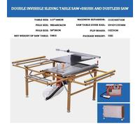 Scie circulaire de table pour le travail du bois WJ-80 - Scie circulaire radiale avec table coulissante - Table en acier inoxydable 304 - Pliable, dimensions 98x60x35 cm - Coupe maximale 122x244 cm -