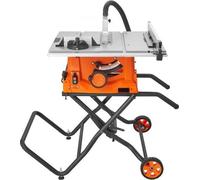 Scie circulaire d'établi électrique 1800 W, Ø 254 mm, 4800 tr/min, profondeur de coupe de 85 mm à 90°, 55 mm en coupe oblique à 45°, angle de coupe élevé de -60° à 60°, idéale pour le travail du bois