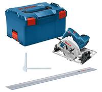 Scie circulaire GKS 55 1350 W - BOSCH - avec GCE + Rail 140 cm - L-BOXX - 0615990M91