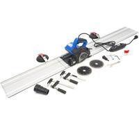 Scie circulaire manuelle Inval de 1400W avec système de refroidissement par eau, guide droit de 3 x 500 mm, et 3 lames de scie diamantées