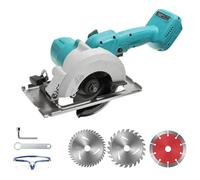 Scie Circulaire Mini sans Balai Fil sur Batterie pour Makita 18V | avec 3 Lames de Scie, Biseau de 0 à 45°/Profondeur 40mm, pour le Bois PVC Lmarbre