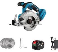 Scie circulaire, moteur sans balais, angle de coupe réglable, jeu de batteries 1x4,5 Ah