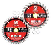 Scie circulaire pour bois, diamètre 140 mm, 24+48 dents, 2 pièces, avec bagues de réduction de 15,875/12,7/10 mm