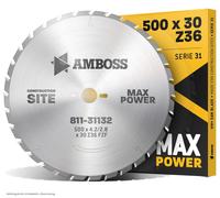 Scie circulaire, résistante aux clous, diamètre 500 mm, épaisseur 4,0 mm, largeur 30 mm, pour une utilisation intensive sur les chantiers de construction