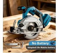 Scie Circulaire Sans Fil 1000W, Compatible Batterie Makita 18V, Réglage 0-45°, Profondeur Coupe 45mm,pour Bois, Carrelage et Pierre