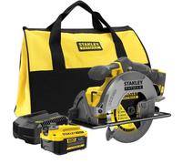 Scie circulaire sans fil - 18 V - STANLEY FATMAX - SFMCS500M1S-QW - profondeur de coupe 54 mm (à 90°) - batterie 4 Ah + chargeur