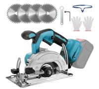 Scie circulaire sans fil 5" compatible avec batterie Makita 18 V, 8 000 tr/min, 4 lames de scie, poignée d'embouts en métal, profondeur de coupe de 60 mm, 40 mm (45°), pour bois, métal doux