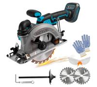 Scie circulaire sans fil 6 pouces, sans balais, 6200 tr/min, avec 2 lames de scie, compatible avec les appareils Makita 18-21V