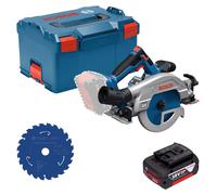 Scie circulaire sans fil Bosch GKS 18V-57-2 GX Professional 18 V 165 mm sans balais + 1 batterie 5,0 Ah + L-Boxx - sans chargeur