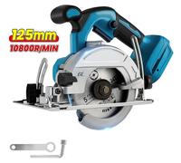 Scie circulaire sans fil compacte - Moteur sans balais - Scie circulaire sans fil de 125 mm - 10800 tr/min - Angle d'inclinaison réglable - Utilisation manuelle - 18 V - Sans batterie