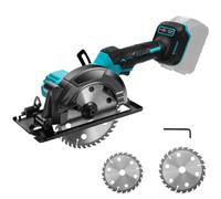 Scie Circulaire Sans Fil Compatible avec Makita 18V, 6 Pouces Scie Circulaire sans balais, 5800 tr/min, scie plongeante, Profondeur de 55 mm, 0-45°, 3 Lames, pour Bois, Plastique, PVC (sans batterie)