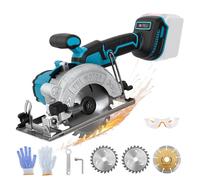 Scie circulaire sans fil compatible batterie Makita 18 V, mini scie manuelle sans balais, 2 lames 125 mm, profondeur 45 mm