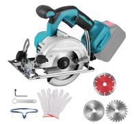 Scie Circulaire Sans Fil Compatible Batterie Makita 18V, 125 mm | Moteur Sans Balais, 3 Lames Incluses, Coupe en Biseau 0-45°, Profondeur de Coupe 40 mm, Bois, Métal et Plastique