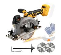 Scie Circulaire Sans Fil de 15CM Compatible avec Dewalt Batterie 18/20V (Sans Batterie), Scie Circulaire Sans Balais 6200 Tr/Min avec 2 Lames Scie, Profondeur De Coupe Maximale de 5CM