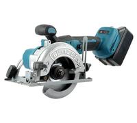 Scie circulaire sans fil et sans balais - Scie à bois portative - Lame de 12,7 cm - 6500 tr/min - Angle réglable à 45° - Pour travaux sur bois - Compatible avec batterie 18V - 1 ensemble de batteries