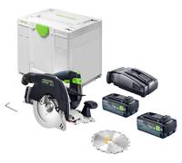 Scie circulaire sans fil Festool HKC 55 KEB-Basic 18 V 160 mm sans balais + 2 batteries 8,0 Ah + chargeur rapide + Systainer