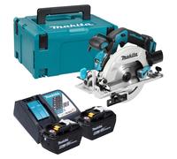 Scie circulaire sans fil Makita DHS 680 Z 18 V 165 mm sans balais + 2 batteries 9,0 Ah + chargeur + Makpac