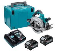 Scie circulaire sans fil Makita HS 003 GM201 40 V max., 190 mm, sans balais + 2 batteries 4,0 Ah + chargeur + Makpac