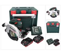 Scie circulaire sans fil Metabo KS 18 LTX 66 BL 18 V 165 mm + 2 batteries 4,0 Ah + chargeur + metaBOX