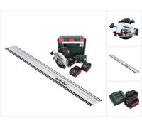 Scie circulaire sans fil Metabo KS 18 LTX 66 BL, 18 V, 165 mm, avec 2 batteries de 5,5 Ah, un chargeur, une guide de coupe et une boîte de rangement metaBOX