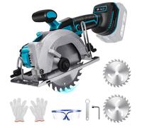 Scie circulaire sans fil - Mini - 125 mm - Moteur brushless - Lot de 2 lames à bois