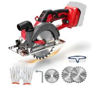 Scie circulaire sans fil, moteur sans balais, 6300 tr/min, diamètre de lame 150/125 mm, profondeur de coupe 50 mm, couleur rouge