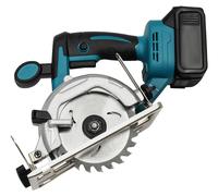 Scie circulaire sans fil - Moteur sans balais - Lame de 165 mm - 4100 tr/min - Coupe d'onglet de 0 à 45° - Batterie et chargeur inclus - Noir