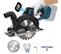 Scie circulaire sans fil pour batterie Makita 18 V au lithium (sans batterie), moteur sans brosse, lame de scie Ø 150 mm, 6000 tr/min, profondeur de coupe 56 mm, 0-45°, avec affichage numérique, pour