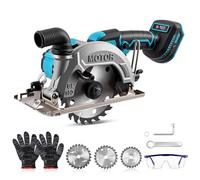 Scie circulaire sans fil pour batterie Makita 18 V, scie circulaire mini sans fil à 7000 tr/min avec 3 lames de scie (125 mm, 140 mm, 150 mm), angle de coupe réglable pour couper des carreaux et du