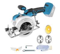 Scie Circulaire Sans Fil pour Makita Batterie 18-21V, 6200 tr/min Scies Circulaires électriques 12.5CM Sans Balais avec 3 Lames de Scie, Angle Coupe 0-45° pour Bois Plastique Tuile (Sans Batterie)
