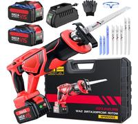 Scie circulaire sans fil - Scie circulaire à batterie - Pour les travaux de bricolage - Moteur sans balais - 8 lames - Rose