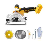 Scie circulaire sans fil scie circulaire électrique pour Dewalt 20 V, 1000 W 6200 tr/min avec 3 lames de scie de 125 mm, biseau 0-45°, profondeur de 32 mm pour bois, métal souple, plastique