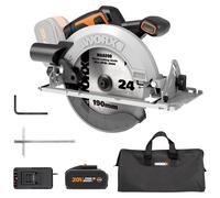 Scie circulaire sans fil WORX WX520, 20V, moteur sans balais, système PowerShare