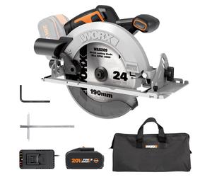 Scie circulaire sans fil WORX WX520, 20V, moteur sans balais, système PowerShare