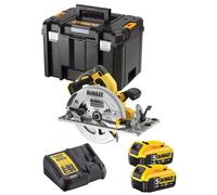 Scie circulaire XR 5Ah 184 mm DEWALT + 2 Batteries + Coffret Tstak - DCS572P2-QW