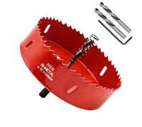 Scie Cloche 120mm,HSS M42 Bi-Métal Scies-cloches Bois,avec adaptateur de tige triangulaire et foret de centrage,Idéal pour boîte de mur creux,Cloison Sèche, Plastique,Plaque de Plâtre
