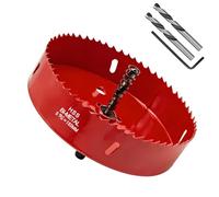 Scie Cloche 150mm,HSS M42 Bi-Métal Scies-cloches Bois,avec adaptateur de tige triangulaire et foret de centrage,Idéal pour boîte de mur creux,Cloison Sèche, Plastique,Plaque de Plâtre