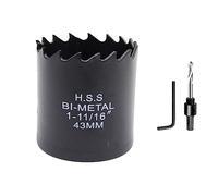 Scie cloche 43mm LAIWEI Tête de scie cloche circulaire HSS, épaisseur 1.8 mm, profondeur de coupe jusqu'à 38mm, convient pour le bois, le plastique, les plaques de plâtre et tube rond