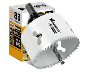 Scie cloche 83 mm - Enclume bi-métal (avec douille standard à 6 pans), idéale pour boîte murale creuse, spot LED, prise en plaques de plâtre/bois
