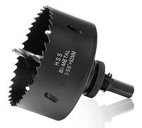 Scie cloche 92 mm pour métal et bois, foret perforé bi-métallique HSS avec une profondeur de coupe de 40 mm, pour acier, fer, aluminium, plafonds, cloison sèche et plaques de plâtre